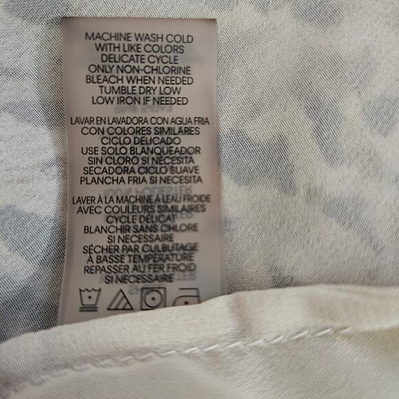 Calvin Klein Chiffon Long Sleeve Button Front Blouse Animal Print Lined Size 3X - Picture 13 of 15